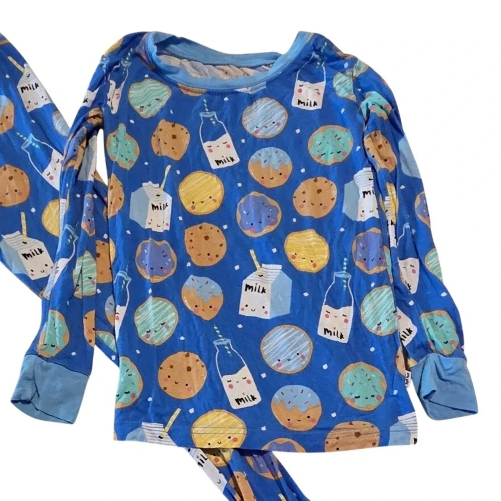 Little Sleepies Cookies And Milk 4T Toddler Bamboo Pajama Set Unisex